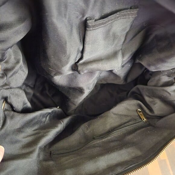 Large Black Pebbled Leather Ruffled Shoulder Bag - Picture 7 of 7